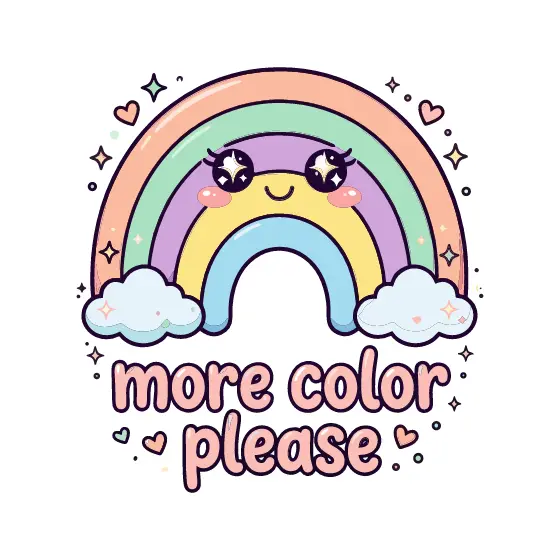 Kawaii Rainbow With Sparkly Eyes