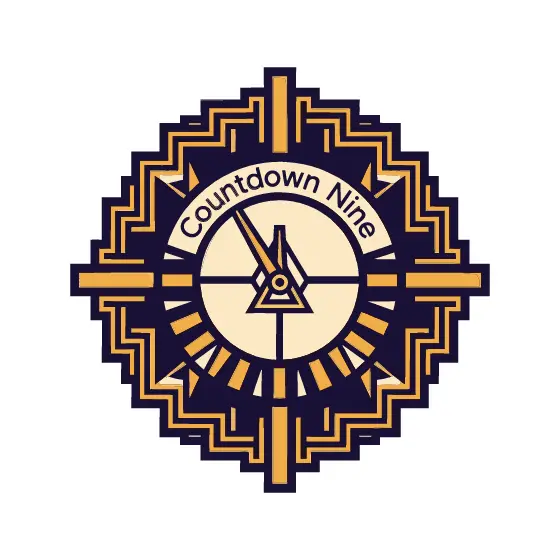 Midnight Clock Countdown Nine Badge