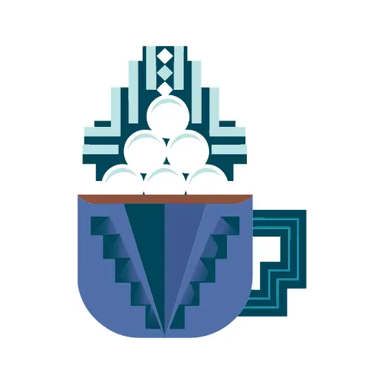 Blue Cocoa Mug With Stepped Interior Pattern