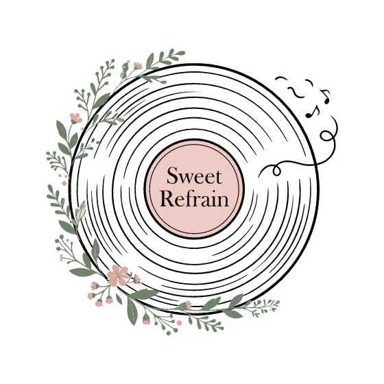 Vinyl Record With Sage Floral Wreath