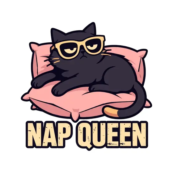 Black Cat in Sunglasses Napping
