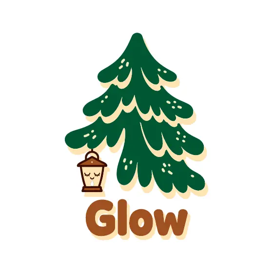 Pine Tree Lantern Glow Lettering