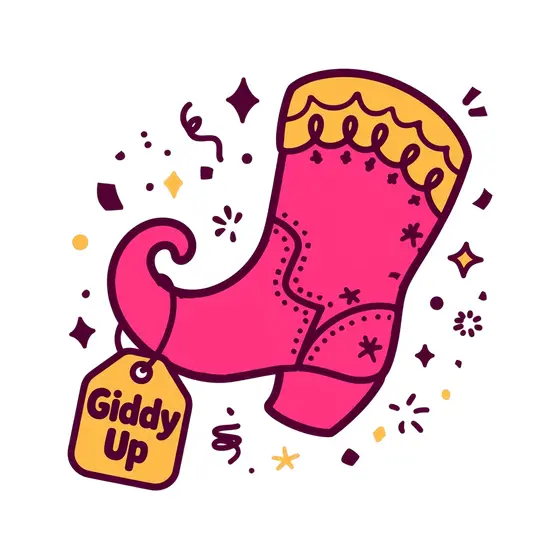 Yellow Tag Boot With Confetti