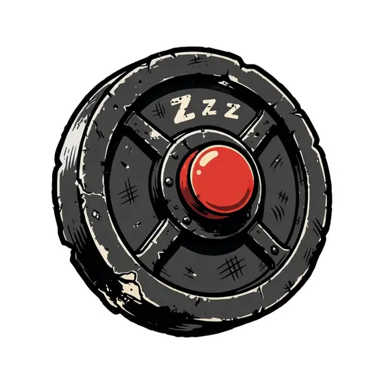 Worn Barbell Plate With Snooze Button