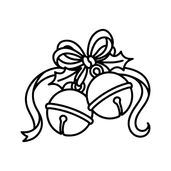 Jingle Bells With Holly And Curled Ribbon