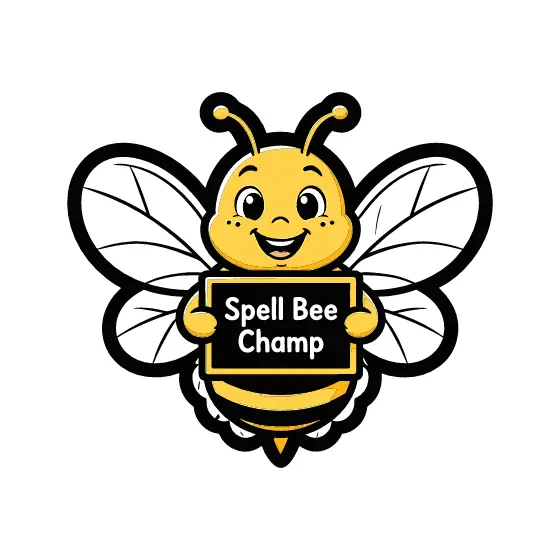 Smiling Bee Holding Spell Bee Sign