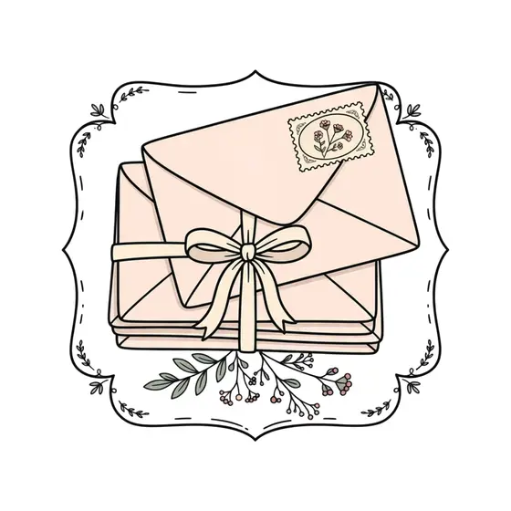 Stacked Envelopes With Cream Bow