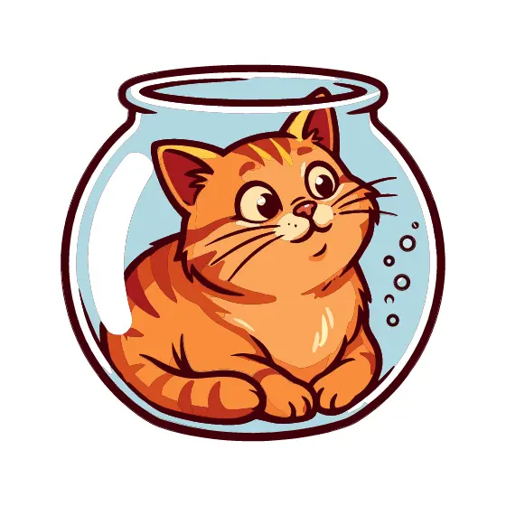 Chubby Orange Tabby In Fishbowl