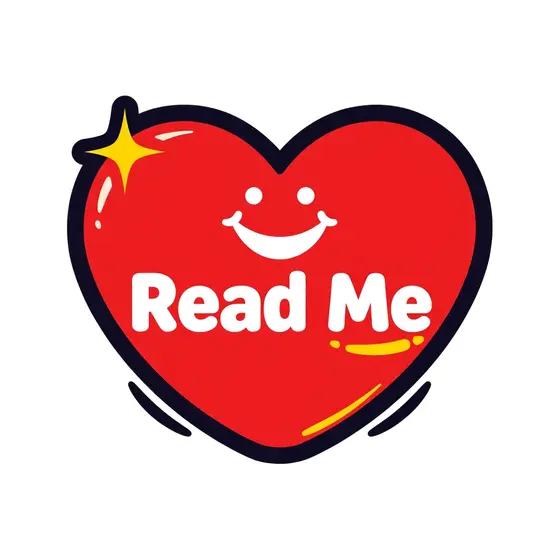 Red Read Me Heart With Yellow Accents