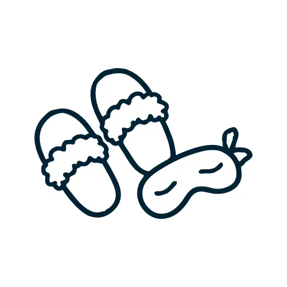 Slippers And Mask With Bow