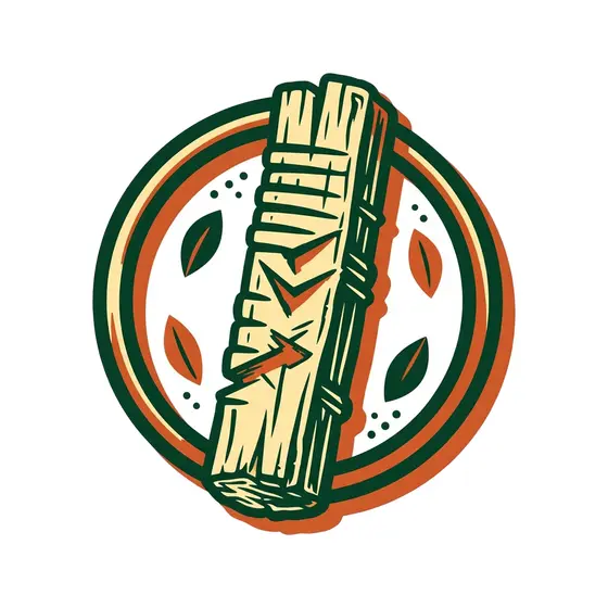 Notched Wooden Tally Stick in Circle