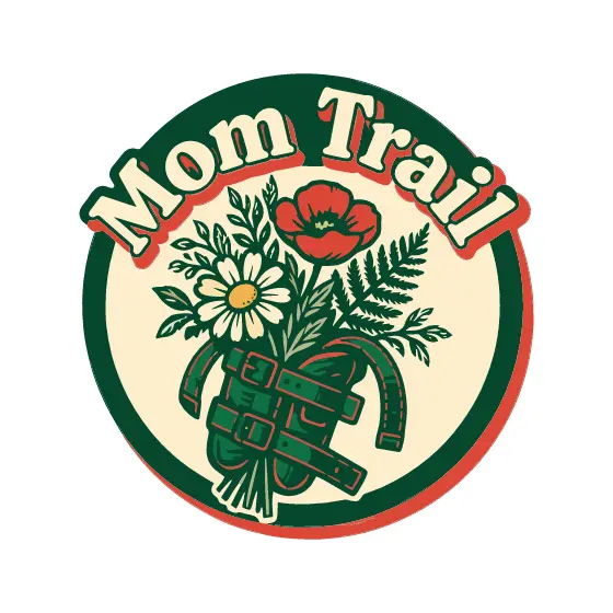 Mom Trail Badge with Hiking Strap Bouquet