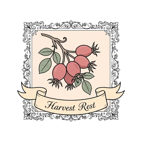 Rosehip Cluster With Ornate Border