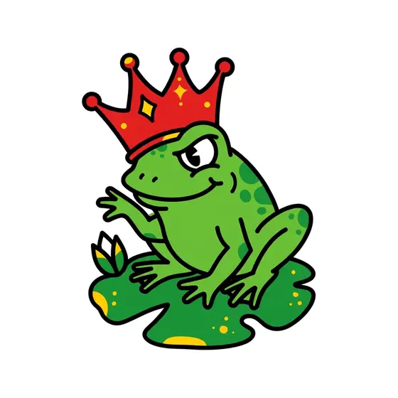 Frog On Lily Pad Wearing Tall Crown