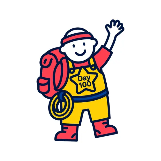 Waving Climber in Yellow Overalls