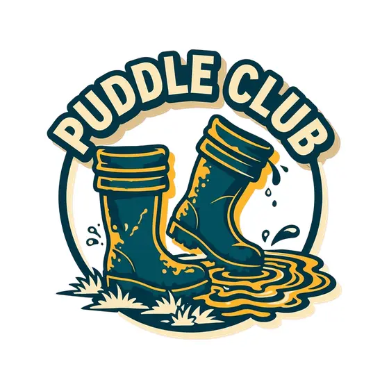 Teal Rain Boots in Golden Puddle