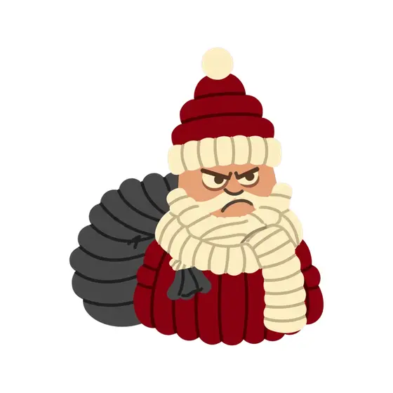 Grumpy Knit Santa With Cream Beard