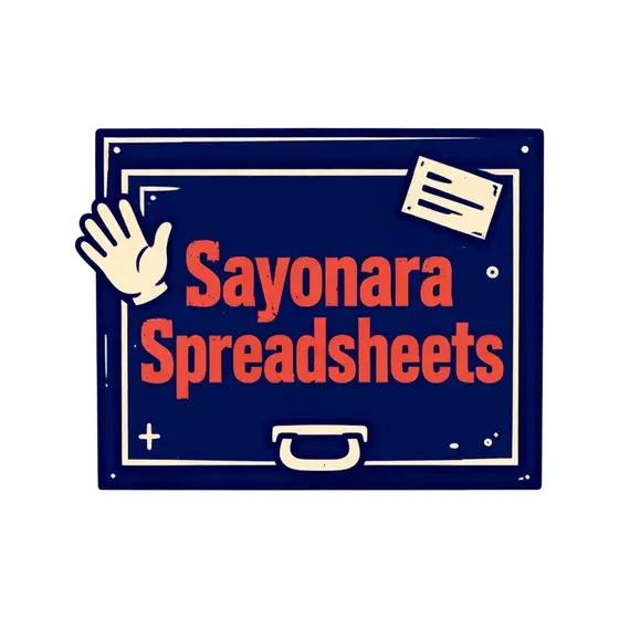 Sayonara Spreadsheets Drawer With Waving Hand