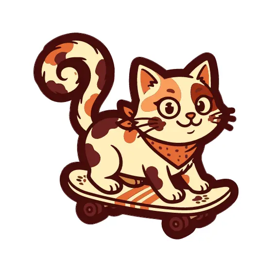 Calico Cat in Orange Bandana on Board