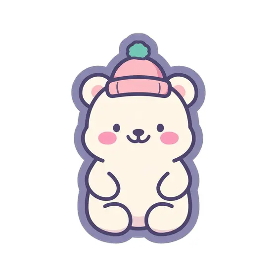 Pastel Kawaii Polar Bear Sticker