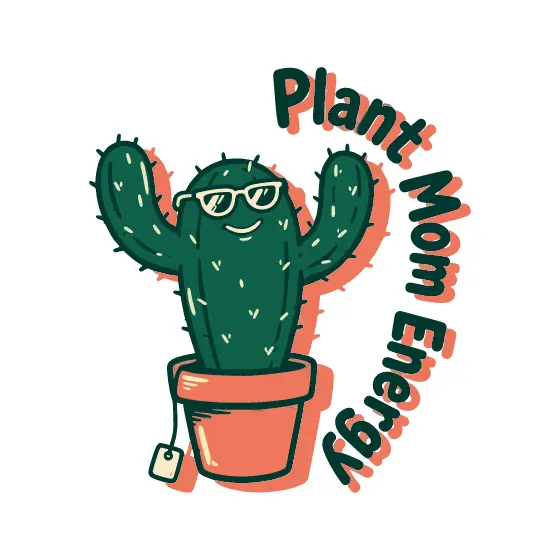 Green Cactus With Arc Lettering