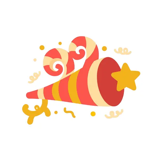 Striped Party Horn With Star Tip