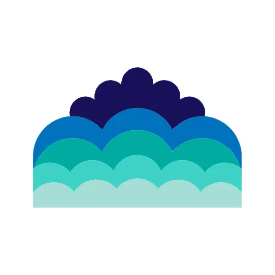 Navy Scalloped Wave Stack