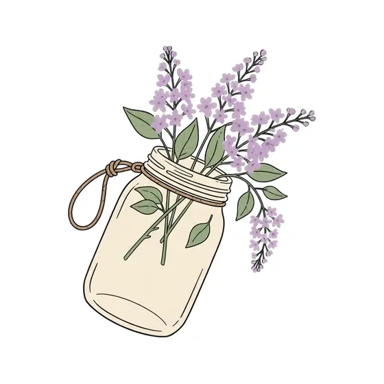 Lilac Mason Jar with Twine Handle