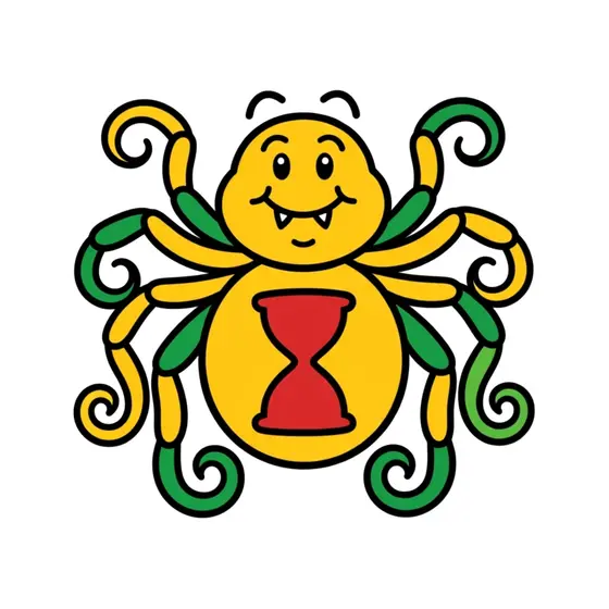 Cheerful Spider With Red Hourglass