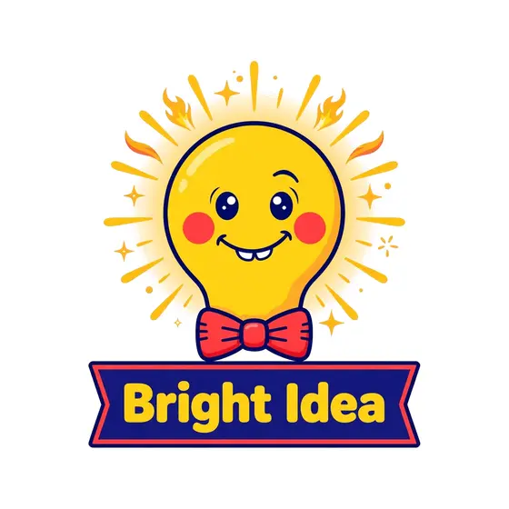 Smiling Light Bulb With Bow Tie