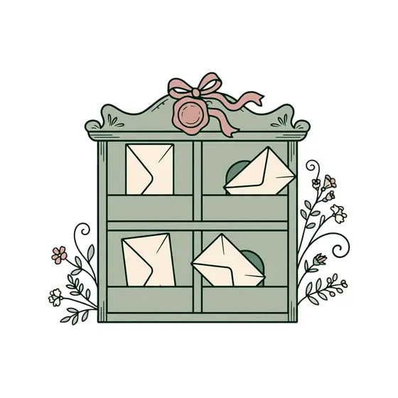 Tall Sage Letter Cabinet With Seal