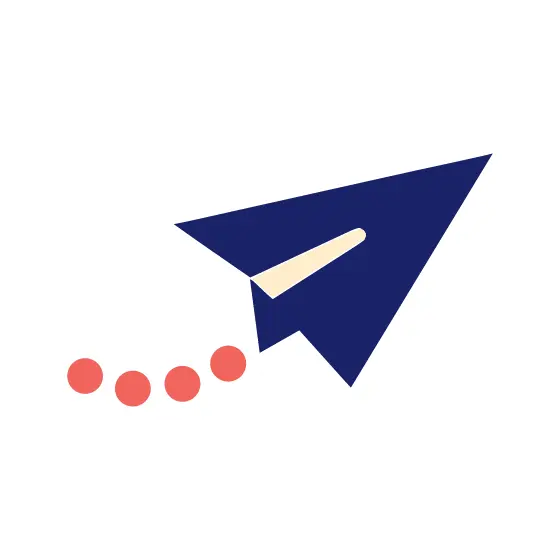 Navy Paper Plane With Wavy Trail