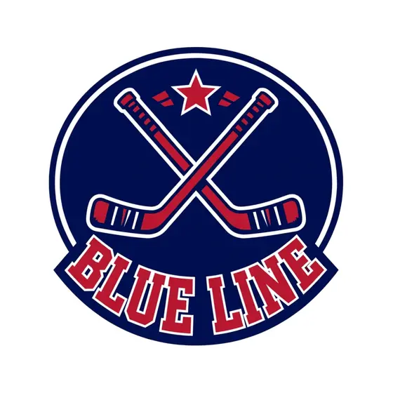 Blue Line Crossed Sticks Oval Badge