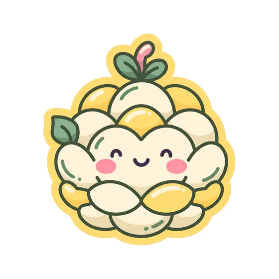 Cream Kawaii Pinecone With Pink Sprout