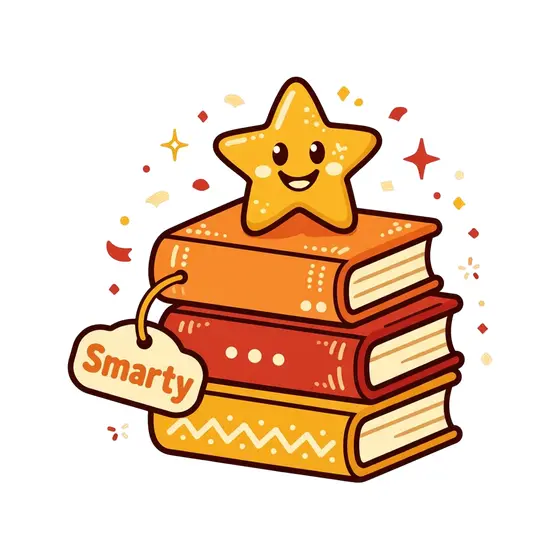 Smiling Gold Star On Stacked Books