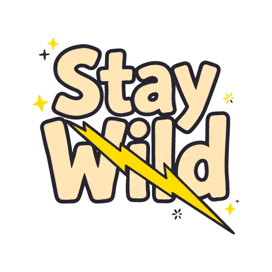 Cream Outlined Stay Wild Sticker