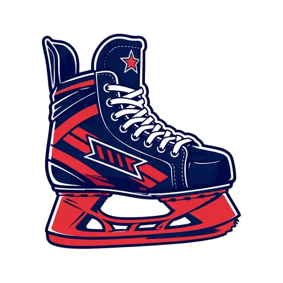 Navy Hockey Skate With Red Stripes