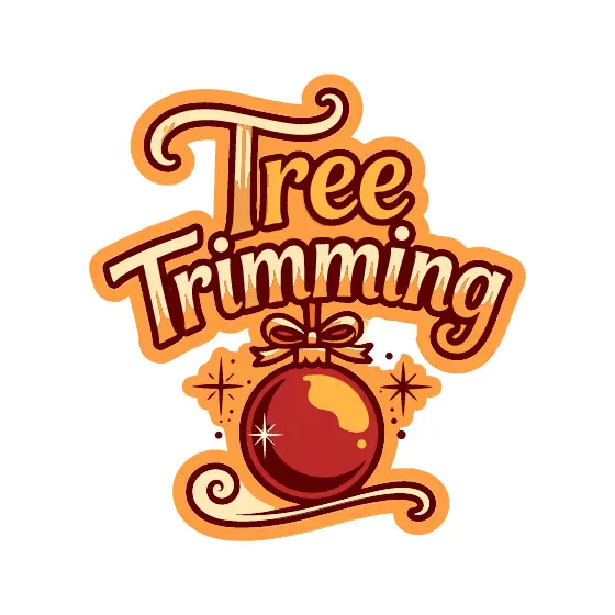 Tree Trimming Script With Red Bauble