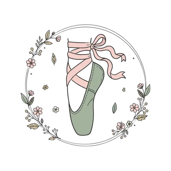 Pointe Shoe With Pink Ribbons In Ring