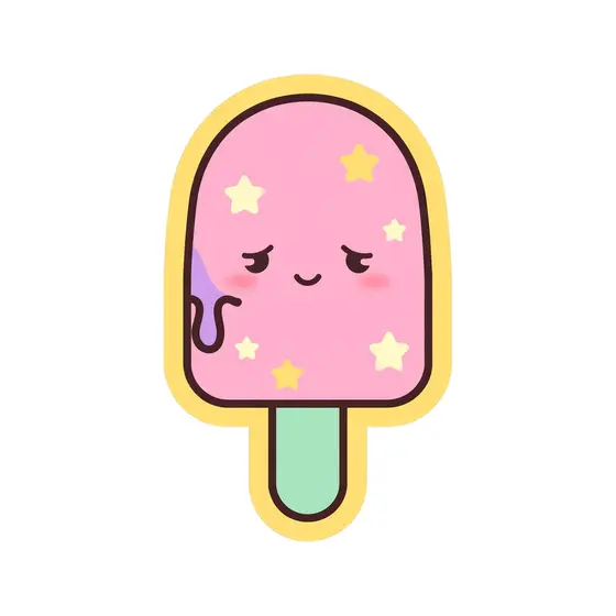 Pink Starry Popsicle With Purple Drip