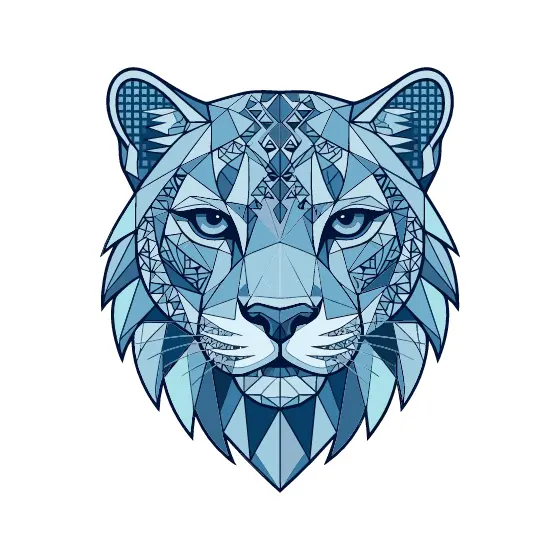 Intricate Low Poly Mountain Lion Head
