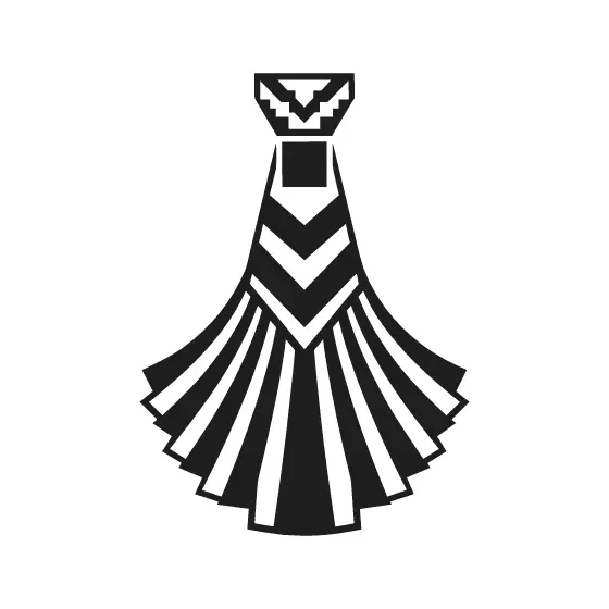 Chevron Necktie With Fan Hem