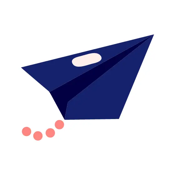 Blocky Paper Airplane With Oval Accent