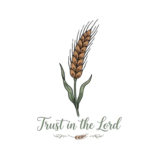 Single Wheat Stalk With Trust Text