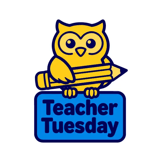 Yellow Owl Holding Pencil Teacher Tuesday
