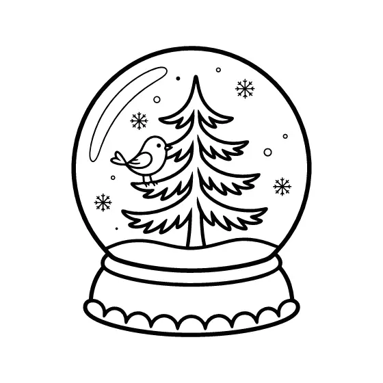 Snow Globe With Tree and Bird