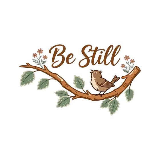Songbird on Branch with Be Still
