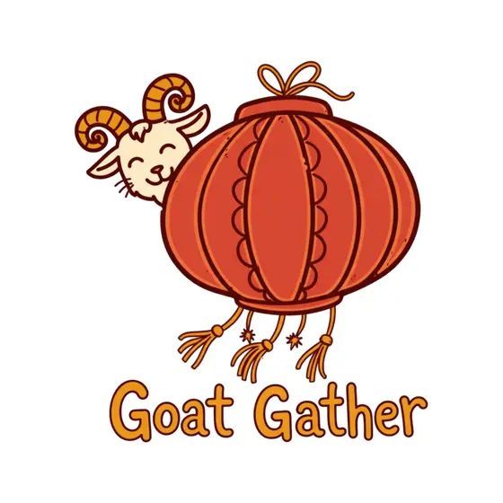 Bow-Topped Lantern With Goat Peeking
