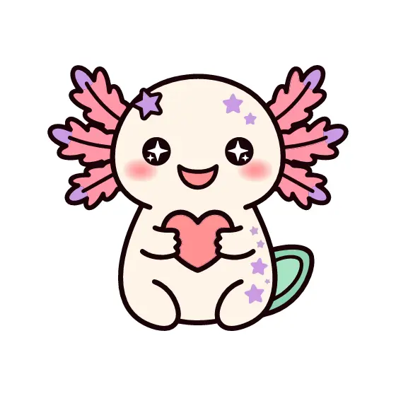 Cream Axolotl With Star Accents