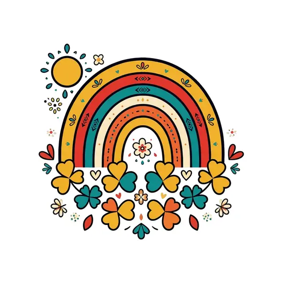 Mustard Rainbow With Patterned Bands